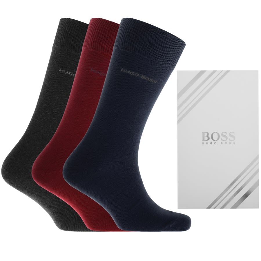 Alternative Image for ProductBOSS Triple Pack Socks Gift Set Red1